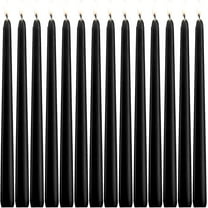 NeoMart - 14 Unscented Black Taper Candle,10 inch Tall and 3/4 inch Thick,7.5 hrs Clean Burning,Dripless Candles for Weddings, Prayers, Festivals, Churches