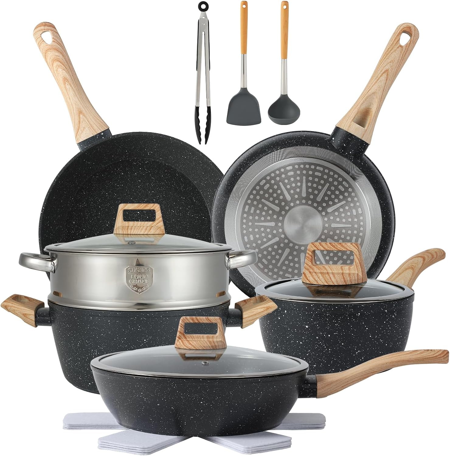 NeoMart - 16PCS Pots and Pans Set Non Stick Cookware Set Nonstick with ...