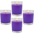 thumbnail image 1 of NeoMart - 4 Packs Unscented Purple Votive Candles in Glass, 2 Inch Natural Soy Wax Scentless Candles for Wedding Party Home Holidays Relaxation Spa, 12-15 Hour Burning Time, 1 of 13