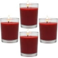 thumbnail image 1 of NeoMart - 4 Packs Unscented Red Burgundy Colored Votive Candles in Glass, 2 Inch Natural Soy Wax Scentless Candles for Christmas Wedding Party Home Holiday Relaxation Spa, 12-15 Hour Burning Time, 1 of 15