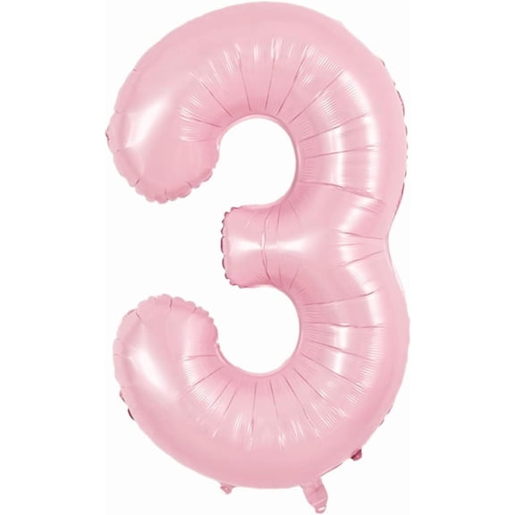 NeoMart 40 Inch Pastel Pink Number 3 Balloon Balloon Big Pink Digital 3 Balloon for Girl's Birthday Party Wedding Bridal Shower Engagement Anniversary Photo Shoot Supplies