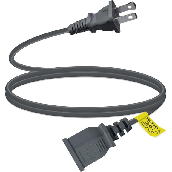 NeoMart-7FT Short Indoor Power Extension Cord, 18 AWG 2 Prong 1250W 10A Polarized Plug, Christmas Light Thin Flat Extension Cord for TV, Home Office,Gray Cords (1 Pack)
