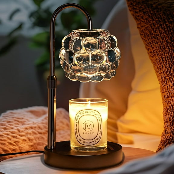 NeoMart-Candle Warmer Lamp with Timer Adjustable - Height Candle Warmer, Dimmer, Vintage Glass Wax Melting Lamps for Home Decor, for Candles in Jars with 2 Bulbs