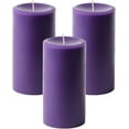 thumbnail image 1 of NeoMart - Dripless Unscented Pillar Candles, Set of 3 Hand Poured Purple Pillar Candles, Solid Color Non-Scented Candles for Home Decor, Premium Wax, 80 Hr Burn Time, 3x6 Inch, 1 of 5
