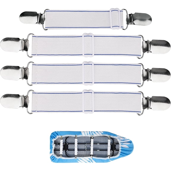 NeoMart-Ironing Board Cover Clips,Set of 4,Anti-Slip Straps for Bed Corners Couch Cover,Keep Cover Flat and Secure Tention Clips