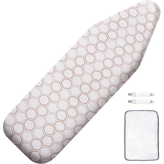 NeoMart-Ironing Board Cover and Pad 18"x49",Wide Ironing Board Cover with Thick Scorch Resistant Padding,Silicone Coating,Hook and Loop Fastener Strap,Standard Iron Board Covers