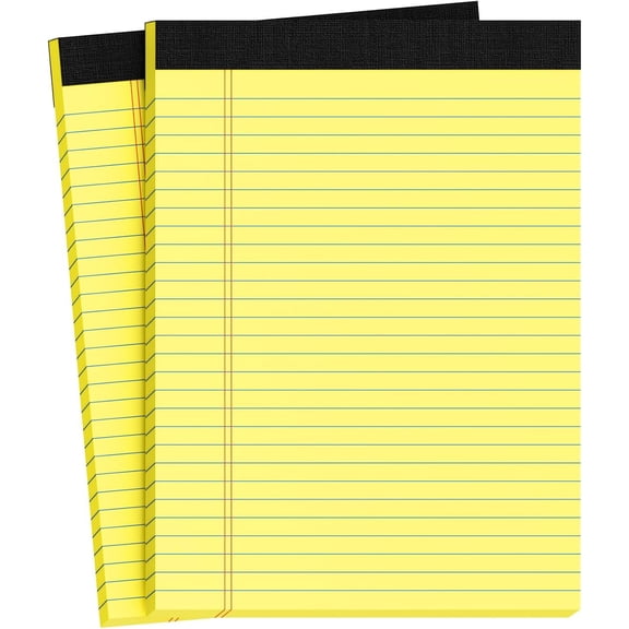 NeoMart-Legal Pads 8.5 X11.75, Narrow Ruled Notepads, 2 Pack, 30 Sheet/Pad, Yellow Legal Pads, Tear Off Notepad, Perforated Writing Pad, Notebook Paper College Ruled, Notepads for Office Home Notepad