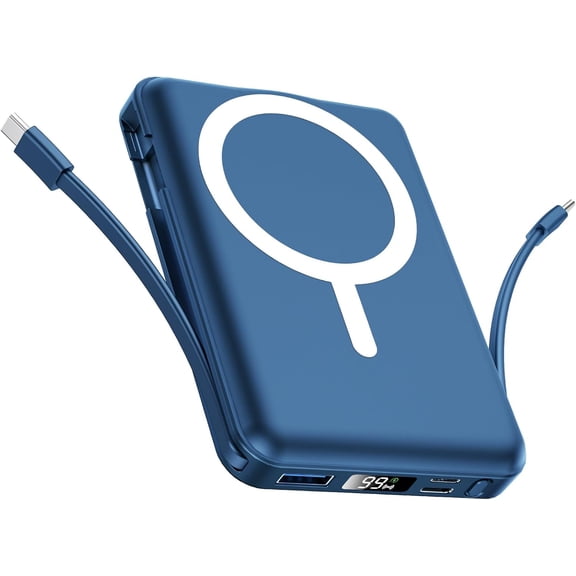 NeoMart-Magsafe Portable Charger - 10000mAh Battery Pack for Magsafe with USB-C Cable and PD 20W USB C Fast Charging LED Display, Magnetic Wireless Power Bank for iPhone 17/16/15/14/13/12/Pro/Pro Max