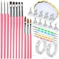 thumbnail image 1 of NeoMart-Nail Art Brushes, Nail Brush Set With Nail Stand, Nail Holder For Painting Nails, Nail Art Tools, Nail Design Tools, 11PCS Nail Brushes For Nail Art, Nail Dotting Tool, Nail Art Palette, Pink, 1 of 16