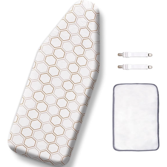NeoMart-Small Ironing Board Cover and Pad 12"x32",Tabletop Ironing Board Cover for Mini Ironing Board,Cotton Cover and Thick Padding,Elastic Cord,Heat Resistance (Ironing Board Not Included)