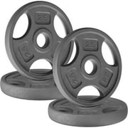 NeoMart Standard 1-Inch Grip Weight Plates, Cast Iron with Multiple Sizes from 2.5 lb to 35 lb for Strength Training, Weightlifting & Muscle Toning