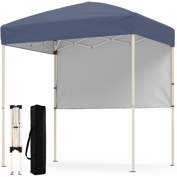 NeoNiches 6x4 Ft Pop Up Canopy, UPF 50+ Instant Setup Canopy Tent with Sidewall, 4 Stakes, Portable Outdoor Canopy with Carrying Bag for Camp, Beach, Patio (Grey)