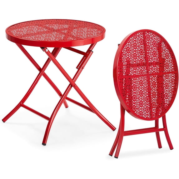 NeoNiches Outdoor Folding Side Table with Chic Hollow Pattern and ...