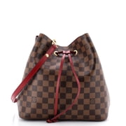 NeoNoe Handbag Damier with Leather MM By Rebag