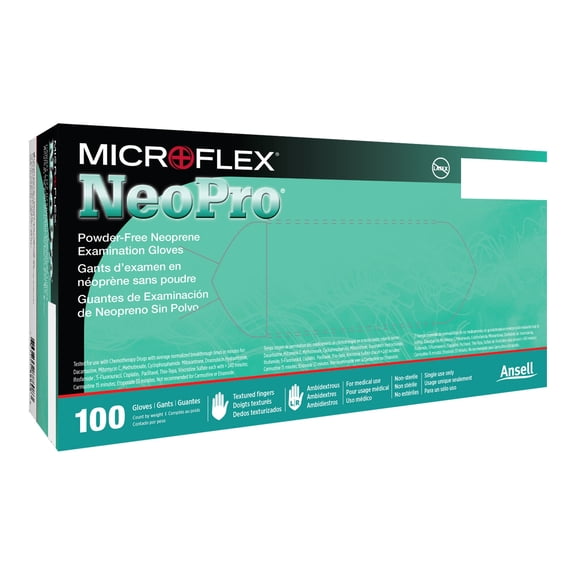 NeoPro Disposable Polychloroprene Exam Glove Standard Cuff Length MEDIUM NPG-888-M 100 per Box