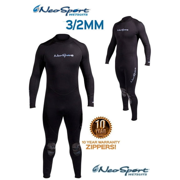 NeoSport Men's 3/2mm Full Wetsuit Premium Neoprene Black