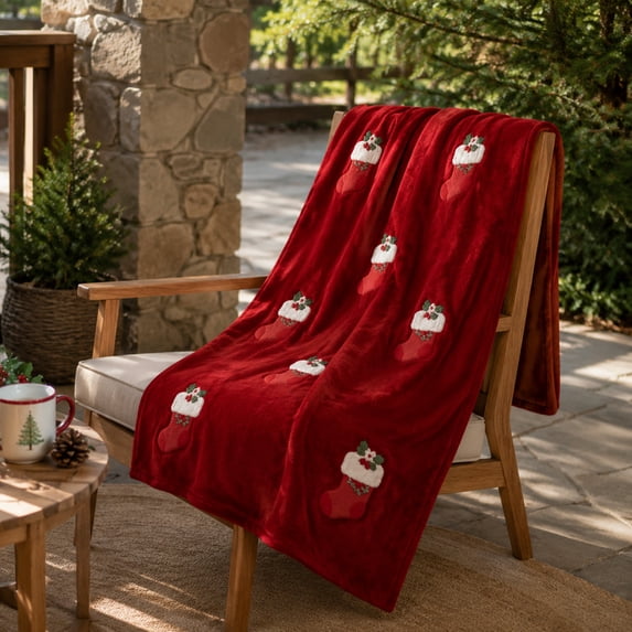 Neoargh 1 Pack Christmas Flannel Blanket Throw, Soft Plush Cozy Blankets for Couch Sofa Bed Lounging, Xmas Gifts, 27"x39"