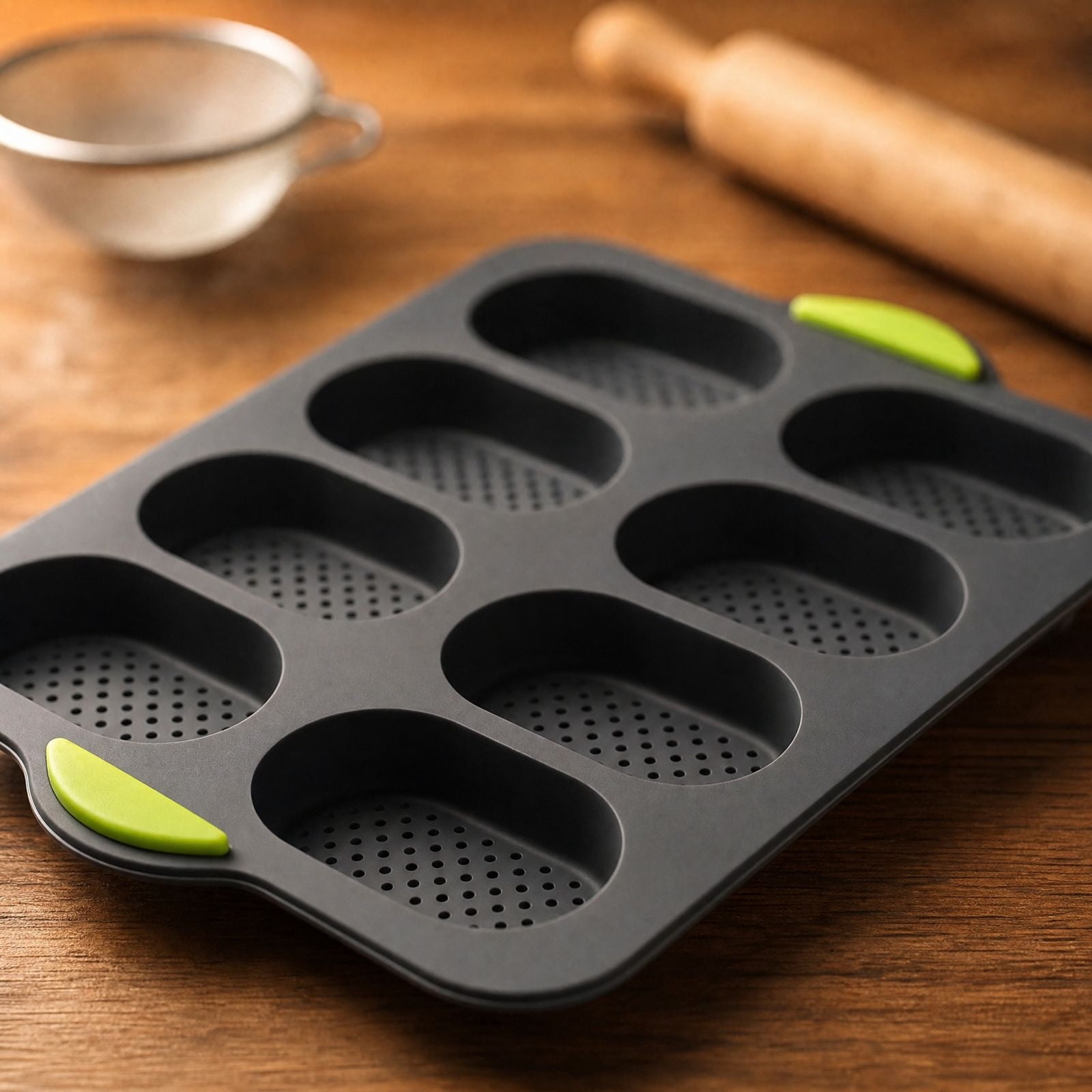 Neoargh 1 Pack Mini Loaf Pans, Silicone Bread Loaf Pans 8 Cavities ...