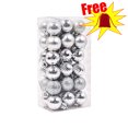 thumbnail image 1 of Neoargh 36 Pack 1.18‑Inch Hanging Christmas Baubles Set, Plastic Ornaments for Xmas Tree Decor, Silver, 1 of 6