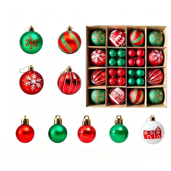 Neoargh Christmas Ornaments Set Decorations, Christmas Tree Ornaments, Shatterproof Plastic Decorative Hanging Ball for Xmas Holiday Indoor Party Decor