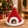 thumbnail image 1 of Neoargh Christmas Pet Bed, Cozy Guinea Pig House, Christmas Hat Design, Soft Fabric, Washable Bed, Non-Slip Base, 1 of 7