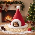 thumbnail image 1 of Neoargh Christmas Pet Bed, Cozy Guinea Pig House, Christmas Hat Design, Soft Fabric, Washable Bed, Non-Slip Base, 1 of 8