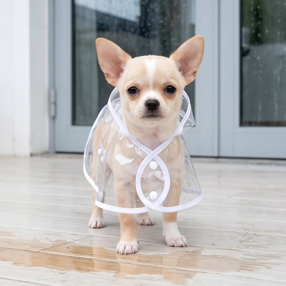Neoargh Clear Waterproof Raincoat, Light‑Weight Rain Protection Jacket for Multi‑Size Pets Outdoor Walk