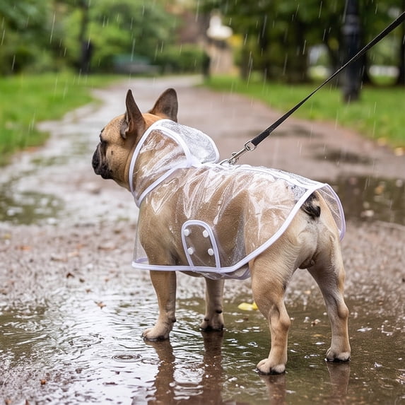 Neoargh Clear Waterproof Raincoat, Light‑Weight Rain Protection Jacket for Multi‑Size Pets Outdoor Walk
