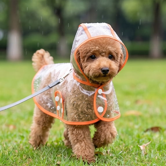 Neoargh Clear Waterproof Raincoat, Light‑Weight Rain Protection Jacket for Multi‑Size Pets Outdoor Walk