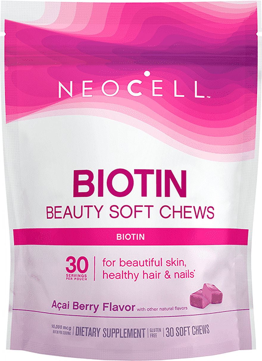 Neocell Laboratories Biotin Bursts - Chewable - Acai Berry - 30 Count Hair, Skin, and Nails