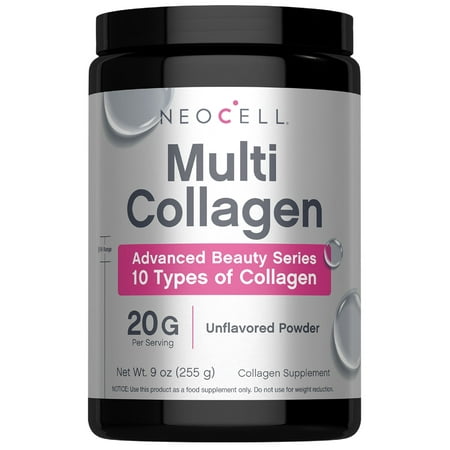 Super Multi Collagen Peptides Powder | 9oz Unflavored Powder | Skin, Hair and Nails | for Women and Men | by NeoCell