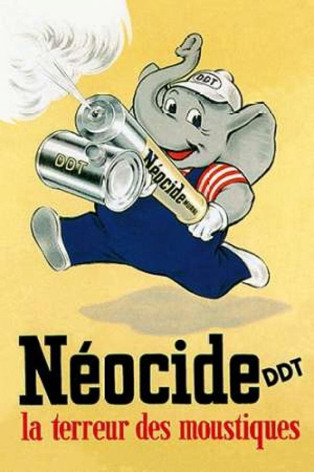 Neocide DDT - La Terreur des Moustiques Canvas Art - Vintage Elephant (24 x 36)