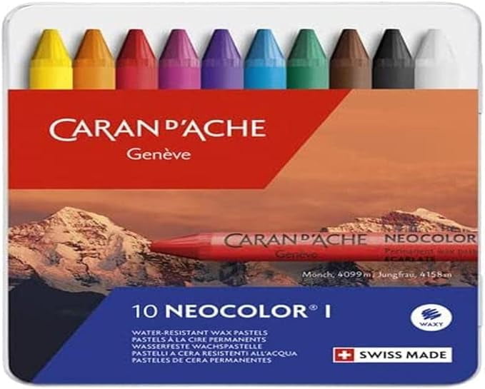 Caran D'Ache Neocolor Wax Pastelle - Metalldose Mit 40 Farben
