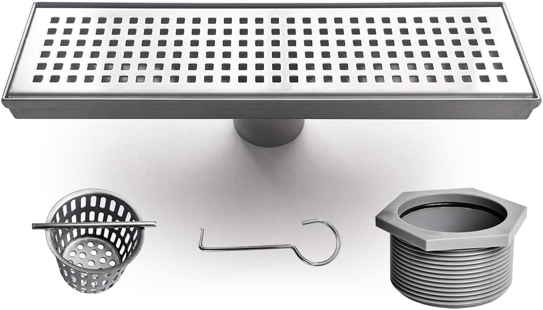 Neodrain 12-Inch Brushed Stainless Steel Linear Shower Drain
