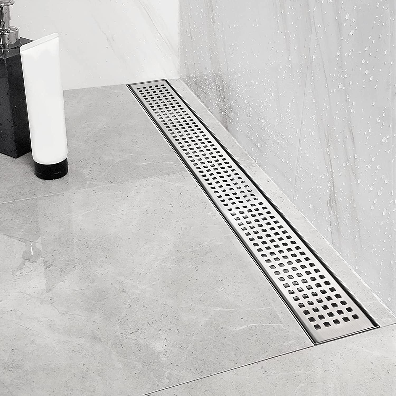 Novalinea - 40 Inch Linear Shower Drain with Tile Insert Grate