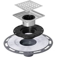 thumbnail image 1 of Neodrain 4 In Square Shower Drain with Removable Grate,Includes Hair Strainer，bonding flange with anti-wicking fabric, 1 of 7