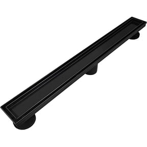 Neodrain 60-Inch Linear Shower Drain,with 2-in-1 Flat & Tile Insert Shiny Black Cover, Rectangle Shower Floor Drain, Floor Shower Drain with Adjustable Leveling Feet, Hair Strainer