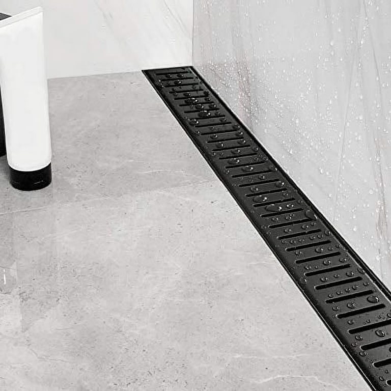 Black Shower Drain, Linear Shower Drain