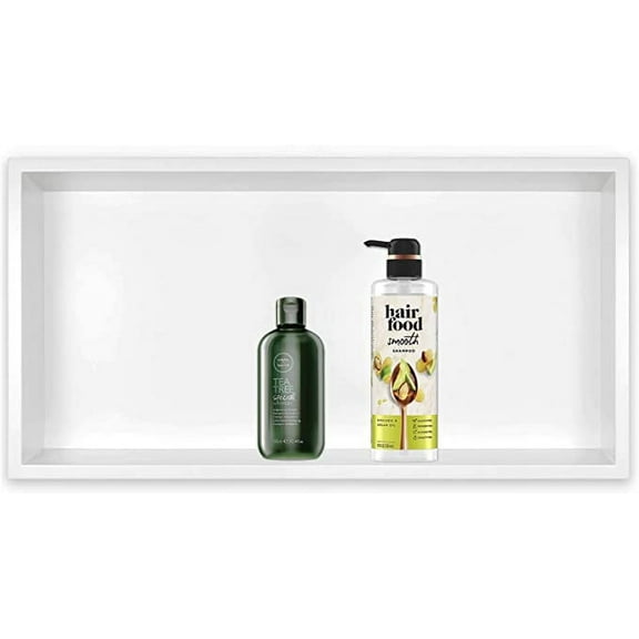 Neodrain No Tile Shower Niche, Shower Niche Bathroom Shelf,(Outside Size 25.1"x13.1") (Inner Size 24" X 12" X 4"), NO Tile Needed Recessed Niche Shower for Storage, (White)