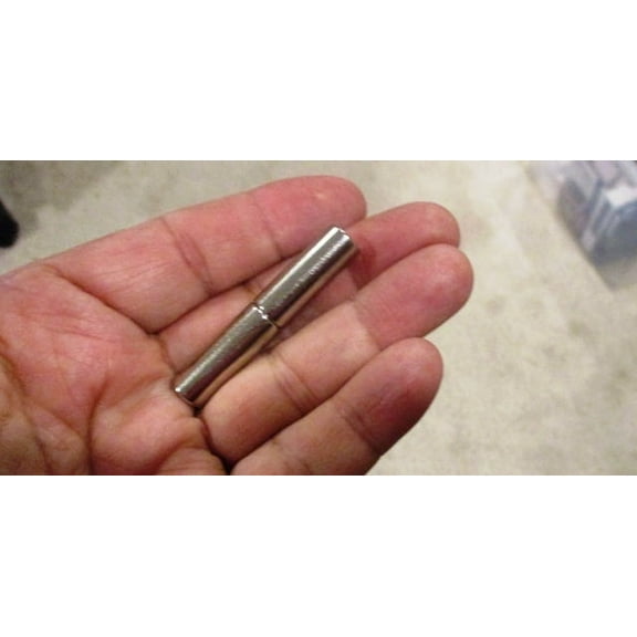 Neodymium Cylinder Very Powerful Magnets 1/2" x 1- 1/4" Grade N52 Set of 2 Mirror Nickel Coated Rare Earth