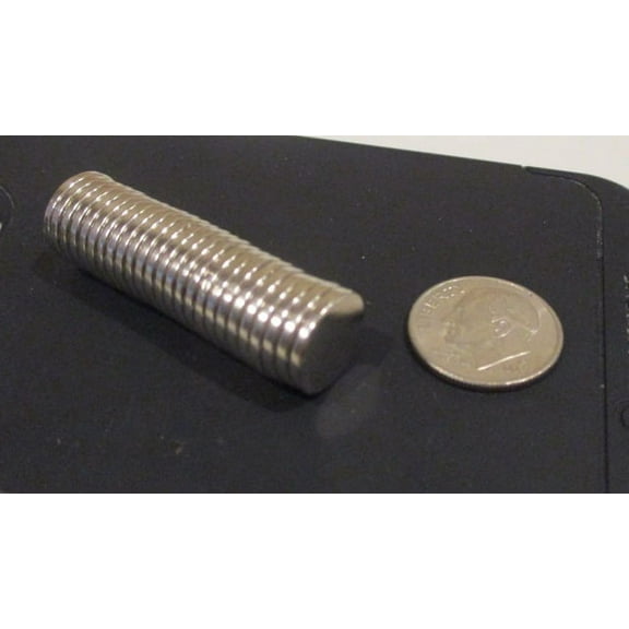 Neodymium Disc Magnets 12mm x 2mm Grade N52 Set of 4 Rare Earth Mirror Nickel Finish-4 Magnets Per Set-Free US Shipping