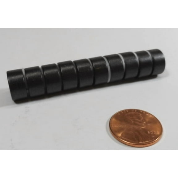 Neodymium Disc Rare Earth Magnets Black Epoxy Coated 1/2" x 1/4" Package of 10 Magnets Grade N52 Super Powerful 14k Gauss