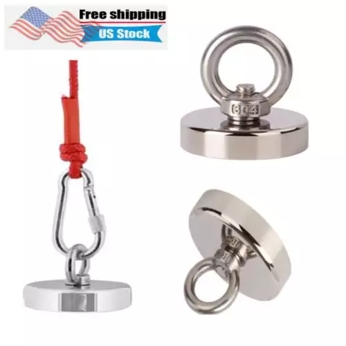 Neodymium Fishing 400Lbs Magnet Pulling Force Super Strong Round Rare Earth Hook