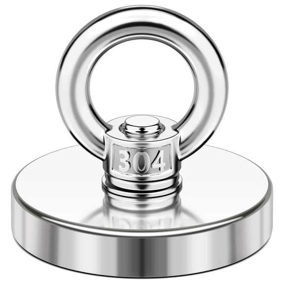 Neodymium Fishing Magnet, 150 lbs Strong Magnet Fishing, Magnetic Fishing Magnets, Rare Earth Magnet with Countersunk Hole Eyebolt for Retrieving Items in Lake, Beach, Lawn 1.42’’(36mm)