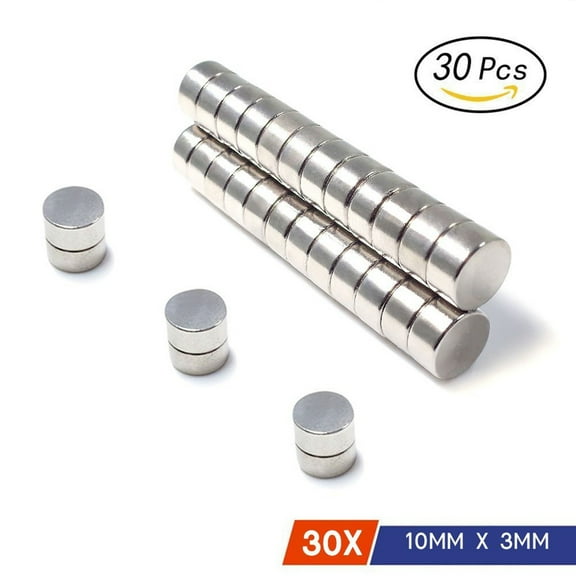 Neodymium Rare Earth Super Magnets For Hobby Crafts Home Model Fridge Office Part 10 * 3mm (0.40"D*0.12"H ) N35 Strength, 30 Pieces