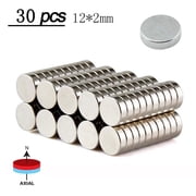 Neodymium Rare Earth Super Magnets For Hobby Crafts Home Model Fridge Office Part 12 * 2mm (0.47"D*0.08"H ) N35 Strength, 30 Pieces