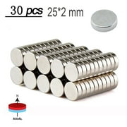 Neodymium Rare Earth Super Magnets For Hobby Crafts Home Model Fridge Office Part 25 * 2mm 0.98"D*0.08"H  N35 Strength, 20 Pieces
