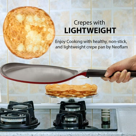 Neoflam 10" Ceramic Nonstick Crepe pan, Pancake Maker, Skillet, Omelette, Tortilla, Roti, Naan, Dosa