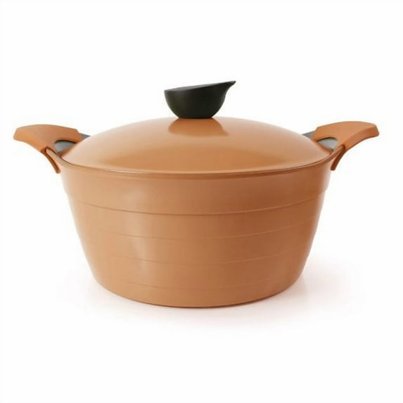 Neoflam Eela stockpot, 7 QT, Orange Brown