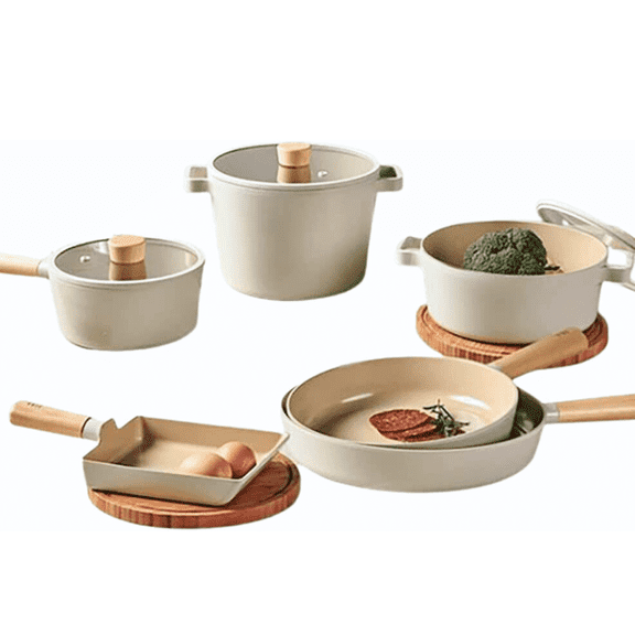 Neoflam FIKA 6 Piece Induction Compatible Cookware Set with Lid, Made in Korea